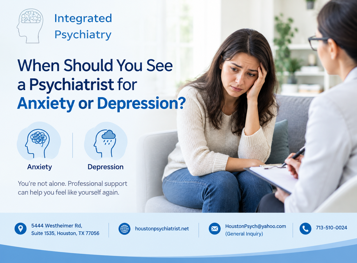 Psychiatrist for Anxiety or Depression